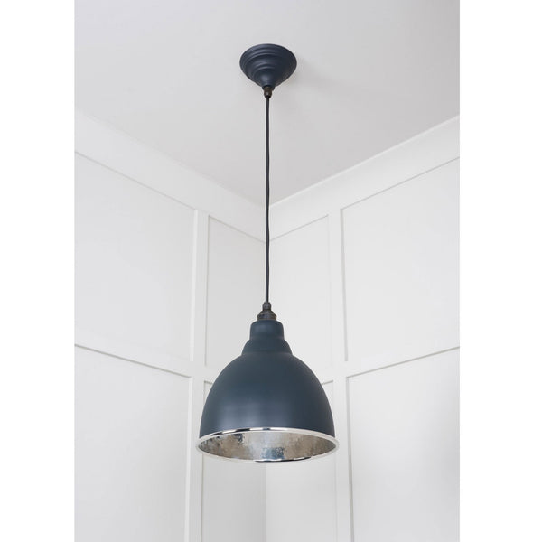 Hammered Nickel Brindley Pendant in Soot