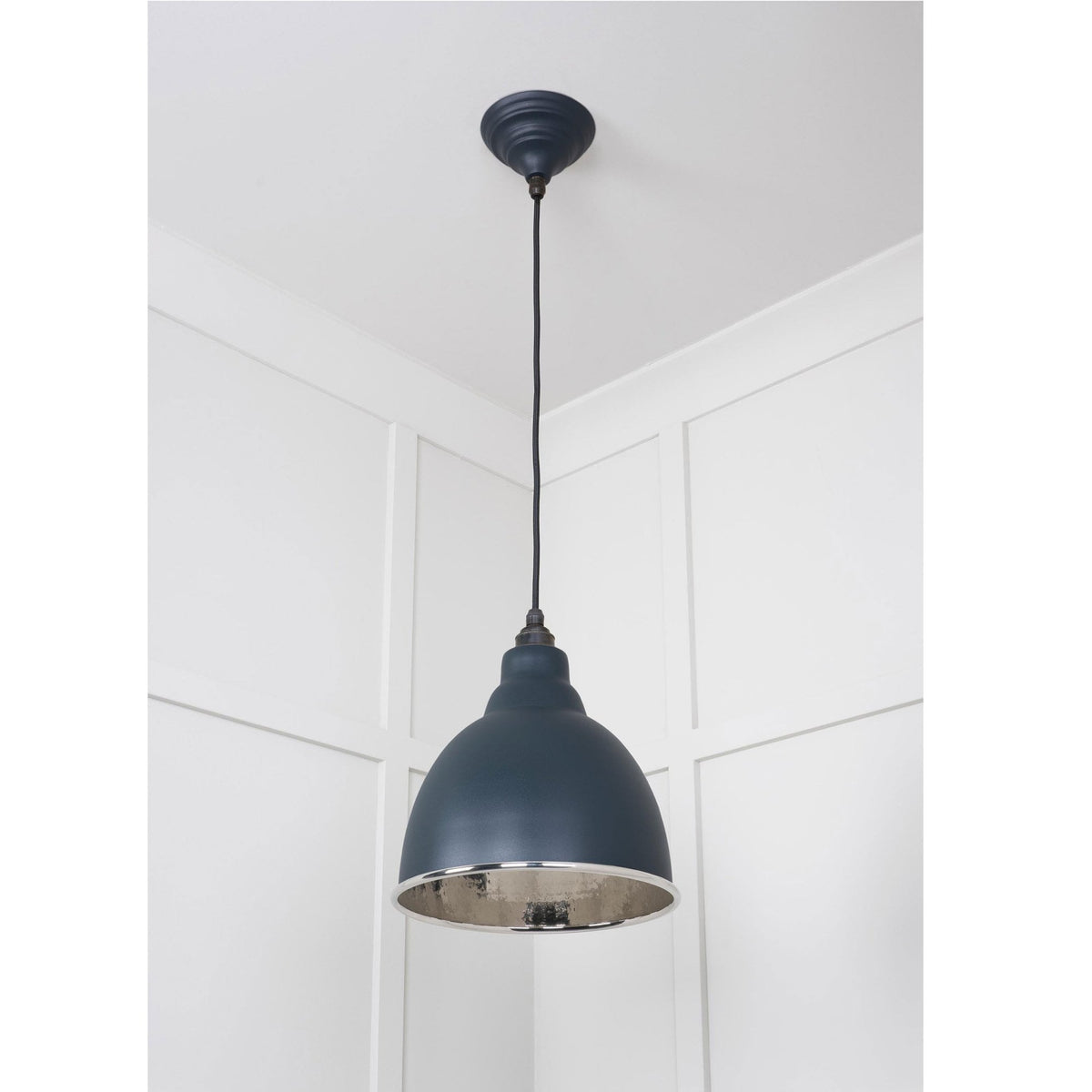 Hammered Nickel Brindley Pendant in Soot