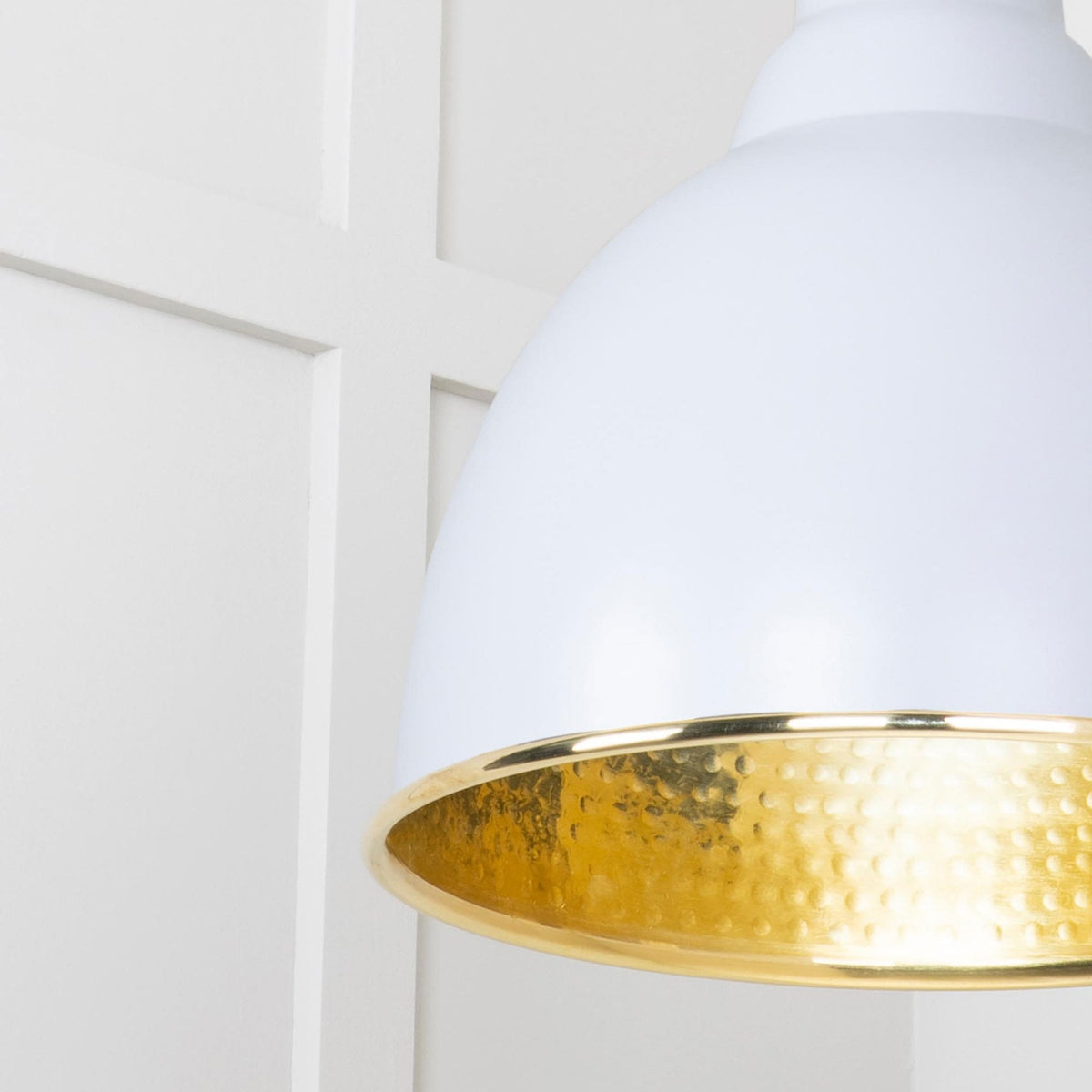 Hammered Brass Brindley Pendant in Birch
