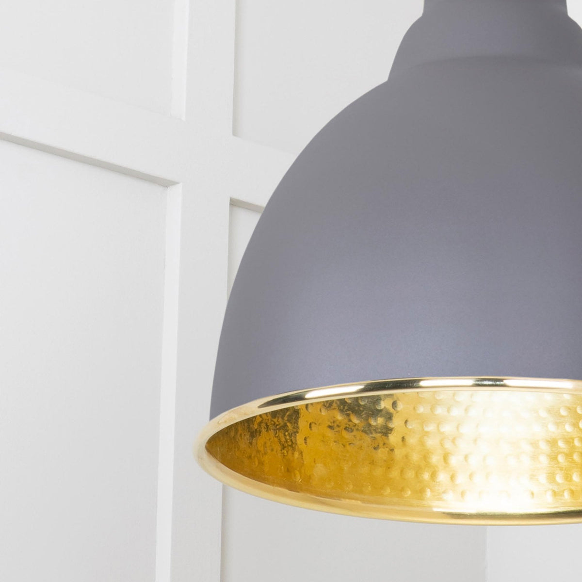 Hammered Brass Brindley Pendant in Bluff