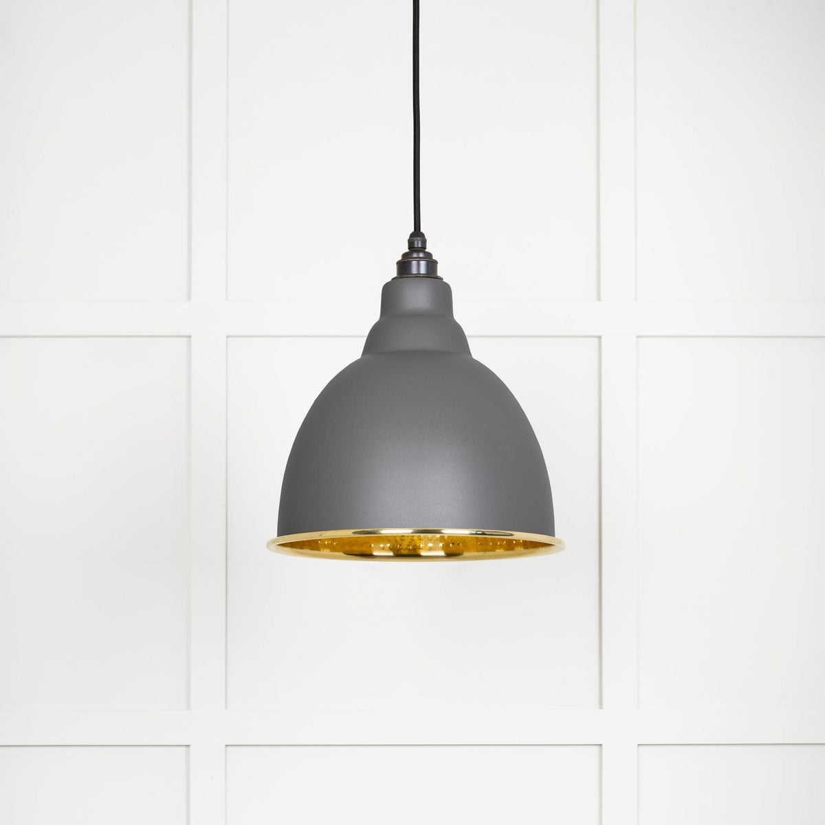 Hammered Brass Brindley Pendant in Bluff