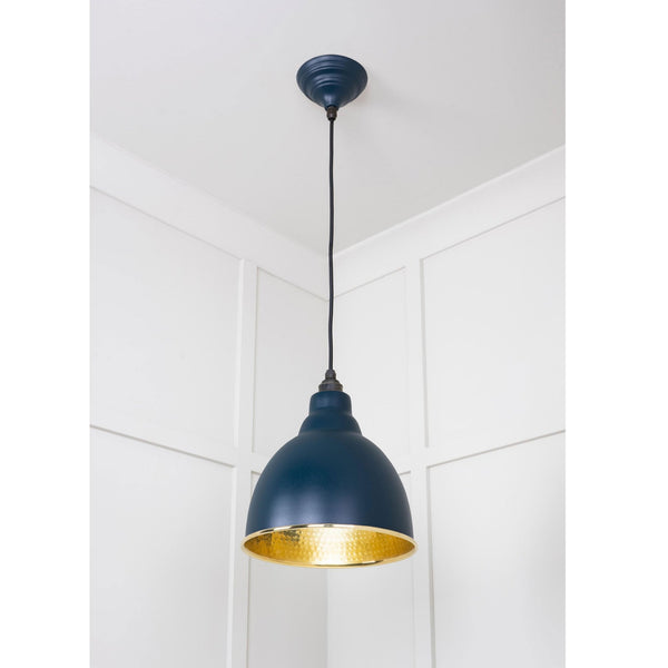 Hammered Brass Brindley Pendant in Dusk