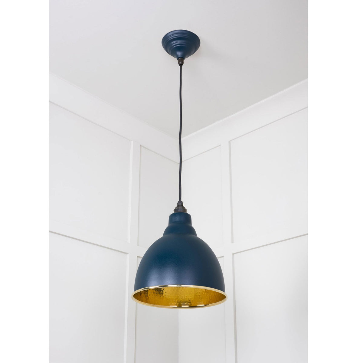 Hammered Brass Brindley Pendant in Dusk