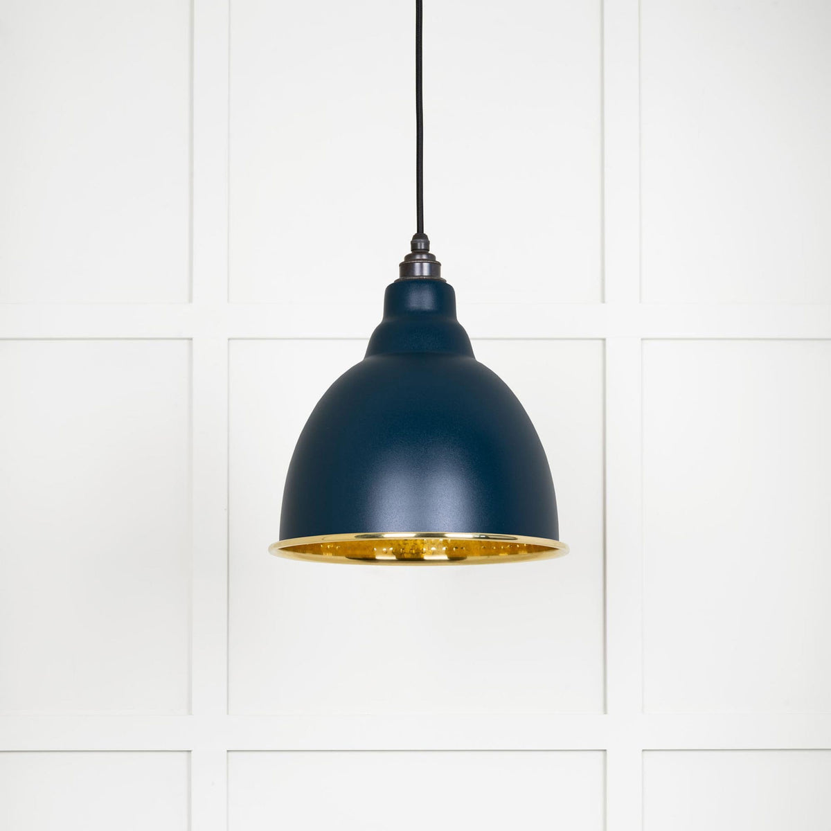 Hammered Brass Brindley Pendant in Dusk