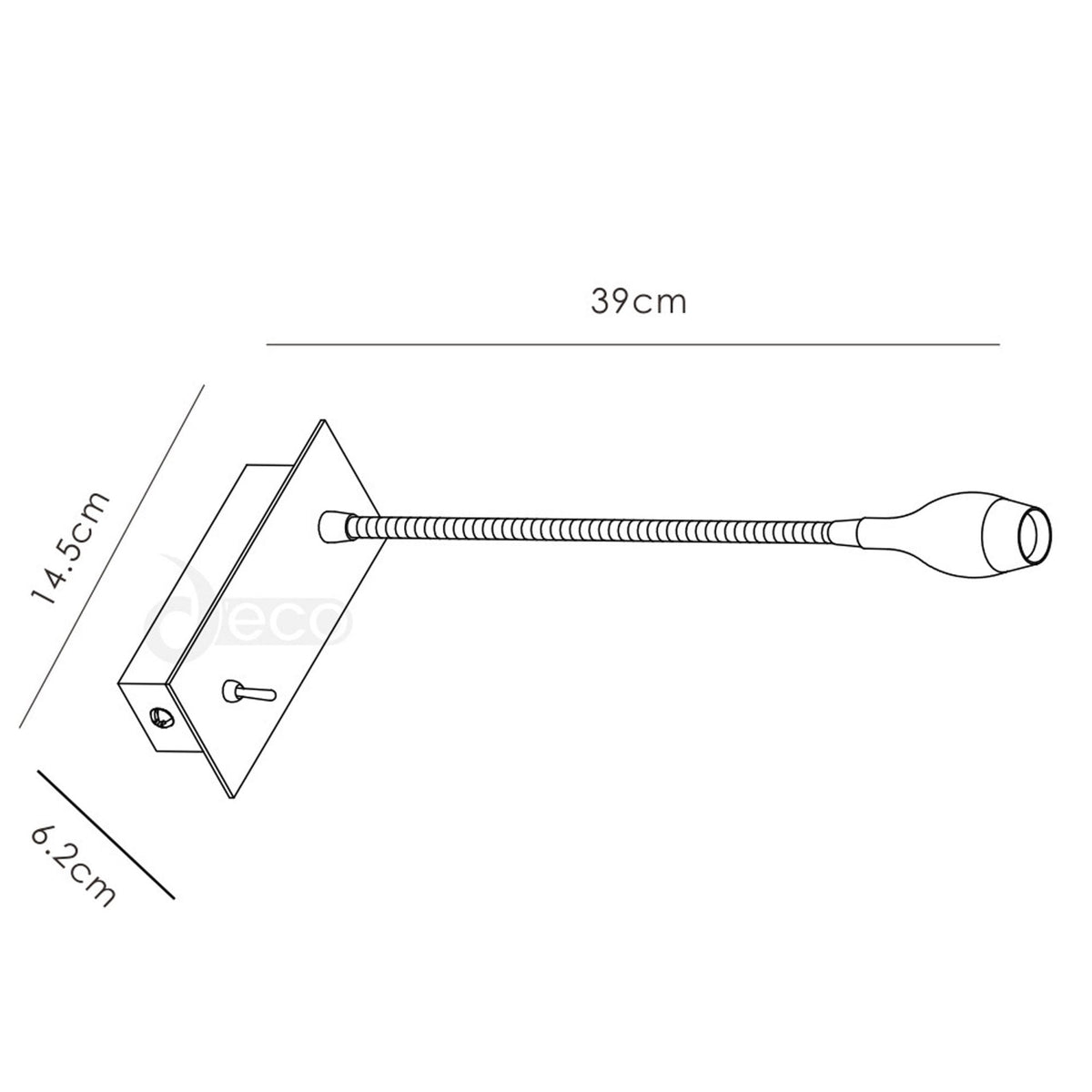 Winslow Oval Satin Nickel Switched LED Reading Light