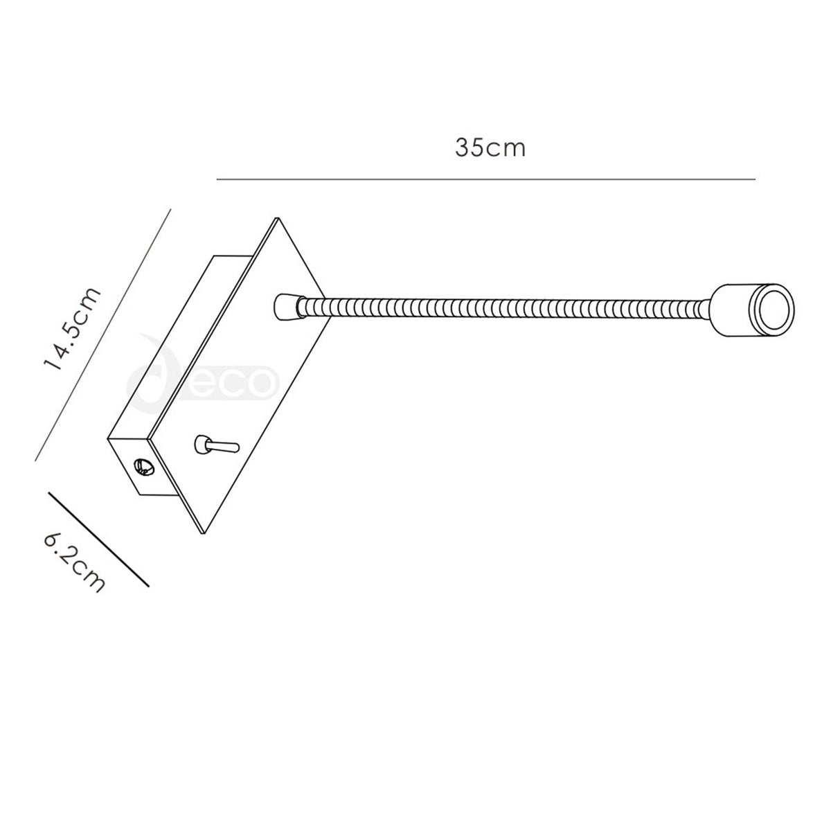 Winslow Switched LED Reading Light In Satin Nickel