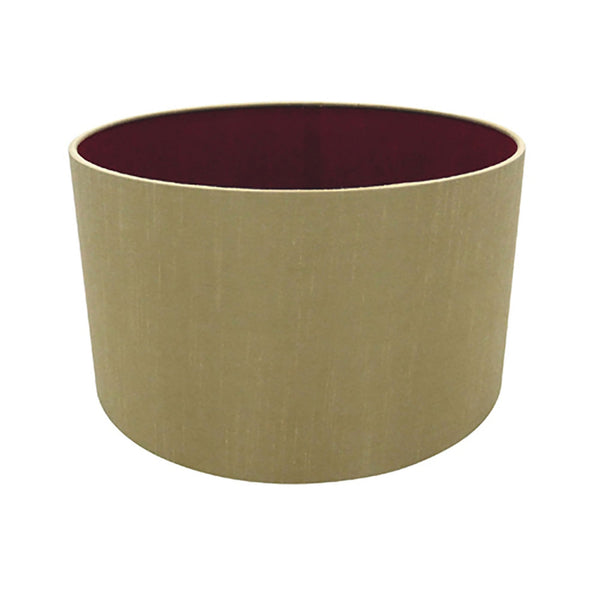 Sigma 30cm Antique Gold Drum Shade With Ruby Lining