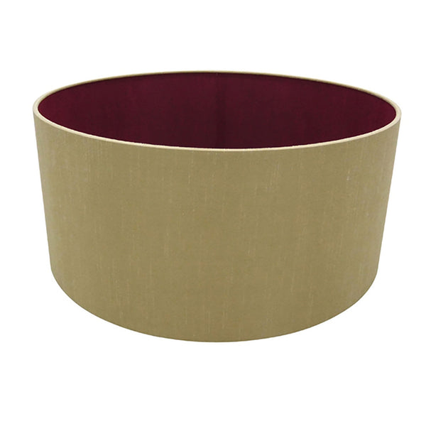 Sigma 40cm Antique Gold Drum Shade With Ruby Lining