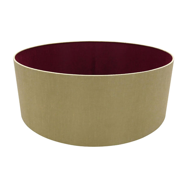 Sigma 60cm Antique Gold Drum Shade With Ruby Lining