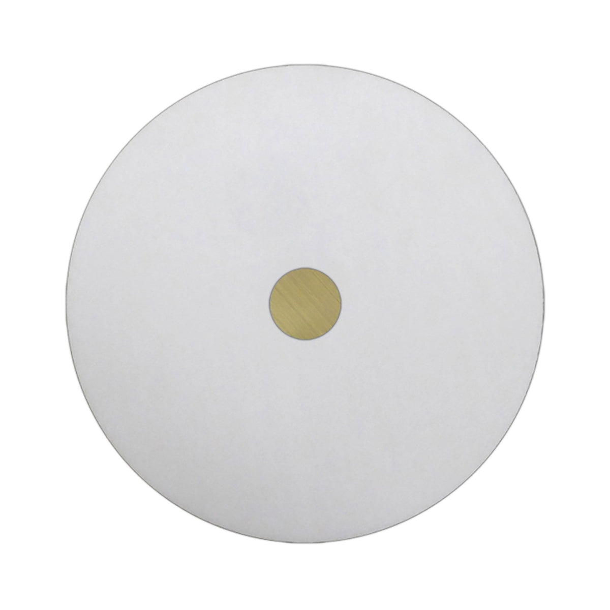 Universal 40cm Frosted Acrylic Diffuser Disc In White With Antique Brass Detail