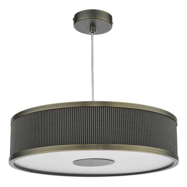 Alvaro Pendant In Antique Bronze With Pleated Mushroom Shade