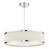 Alvaro Pendant In Polished Chrome With Pleated Ivory Shade