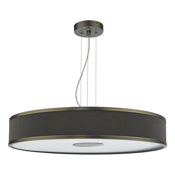 Alvaro Large Pendant In Antique Bronze With Pleated Mushroom Shade