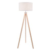Armitage Tripod Light Wood Floor Lamp With Natural Linen Shade