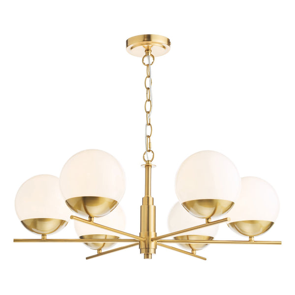 Bombazine Six Light Light Brass Pendant