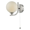 Cradle Switched Wall Light In Polished Chrome With Opal Glass Shade