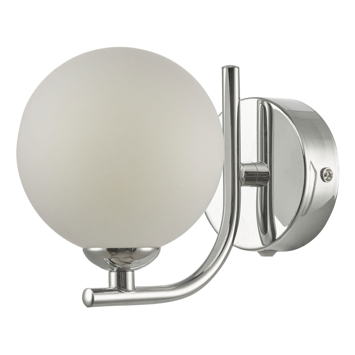 Cradle Switched Wall Light In Polished Chrome With Opal Glass Shade