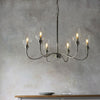Martell Six Light Pendant in Bright Nickel & Clear Glass