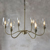 Martell Six Light Pendant in Antique Brass & Clear Glass
