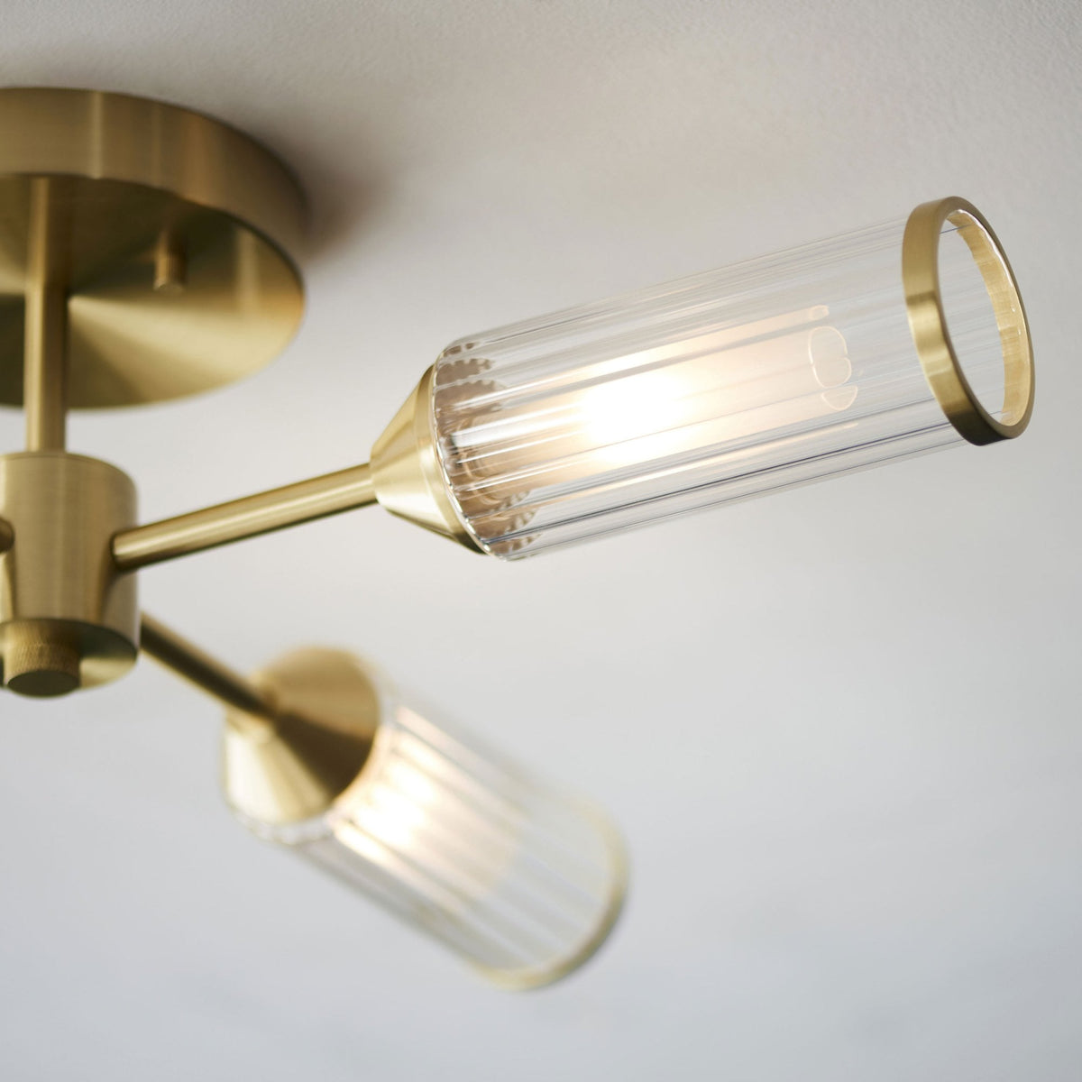 Gillingham 4 Light Semi Flush in Satin Brass