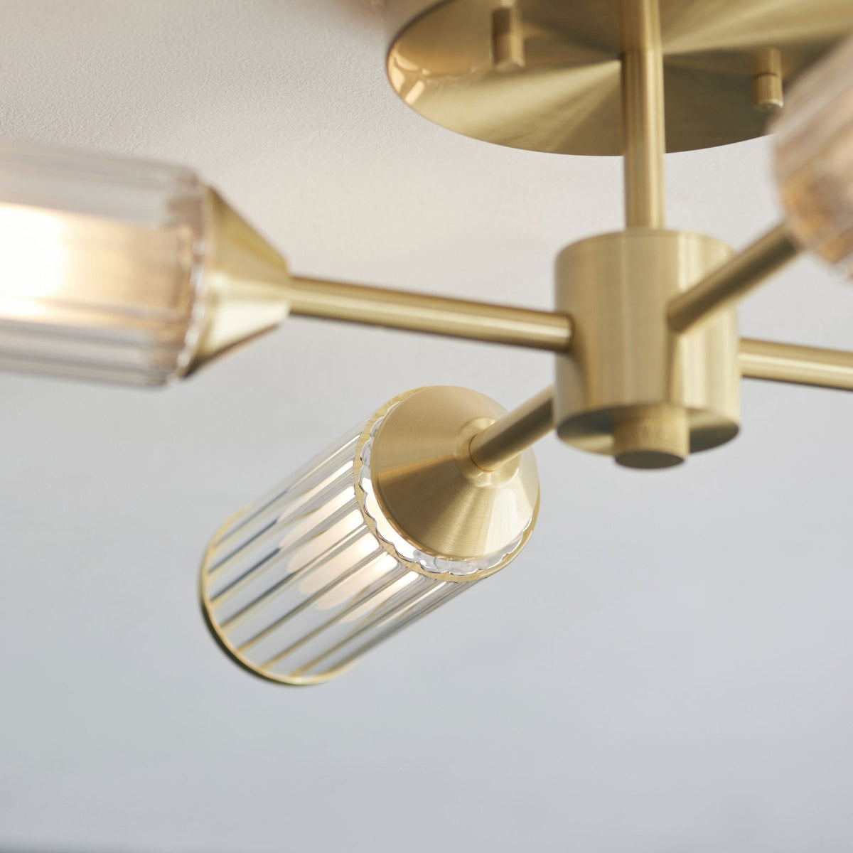 Gillingham 4 Light Semi Flush in Satin Brass