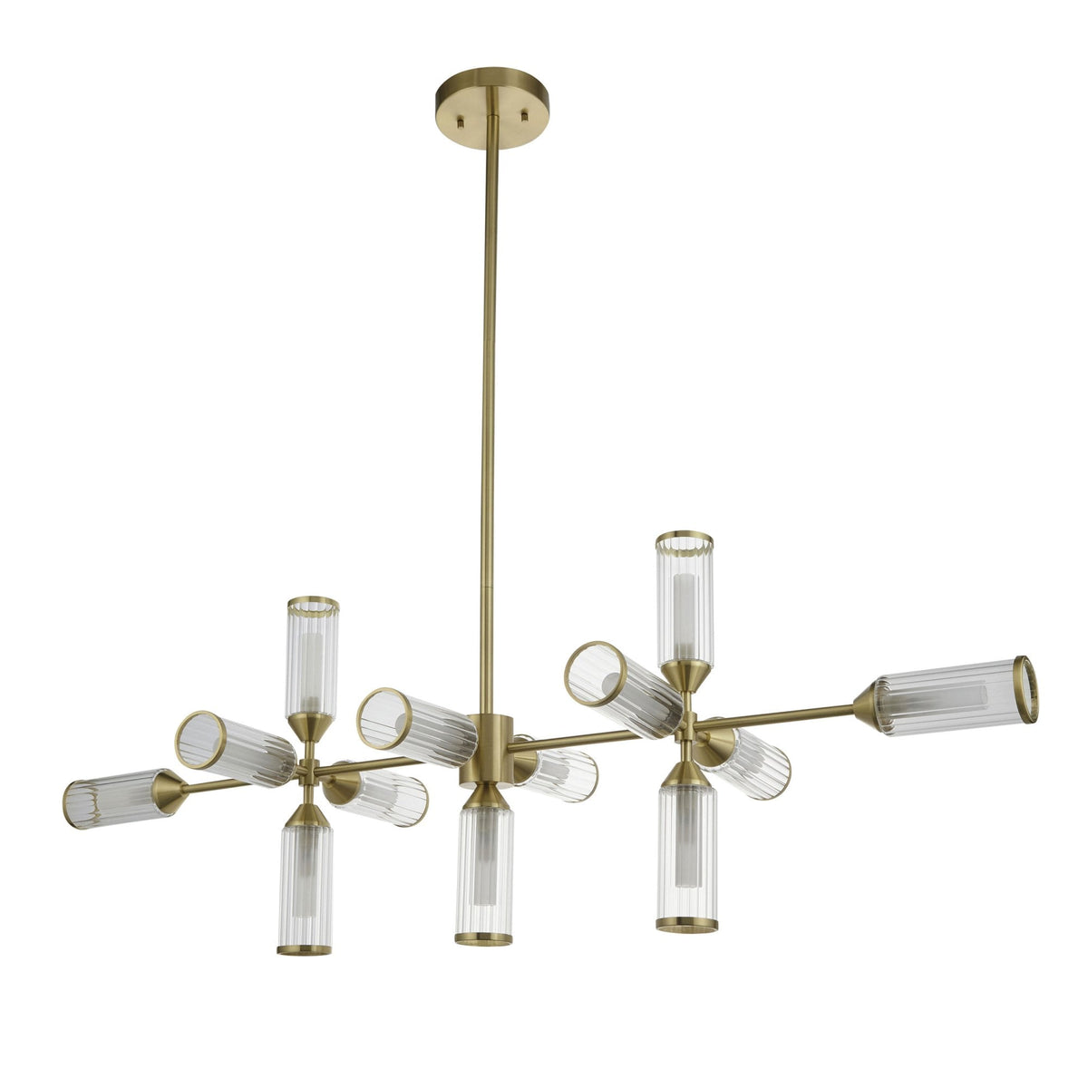 Gillingham 13 Light Linear Pendant in Satin Brass