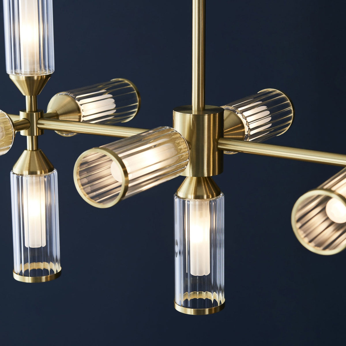 Gillingham 13 Light Linear Pendant in Satin Brass