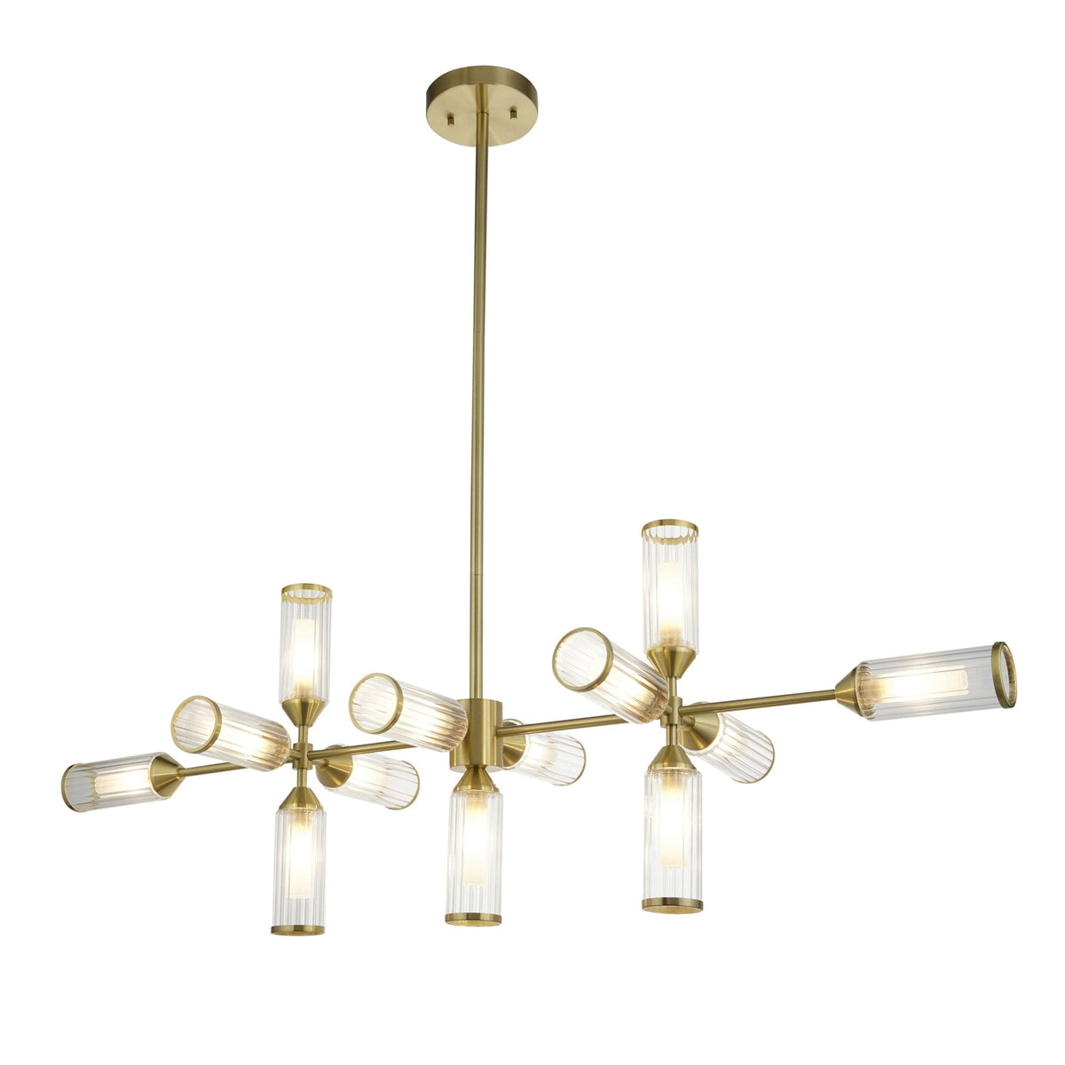 Gillingham 13 Light Linear Pendant in Satin Brass
