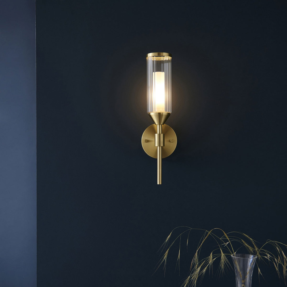 Gillingham One Arm Wall Light in Satin Brass
