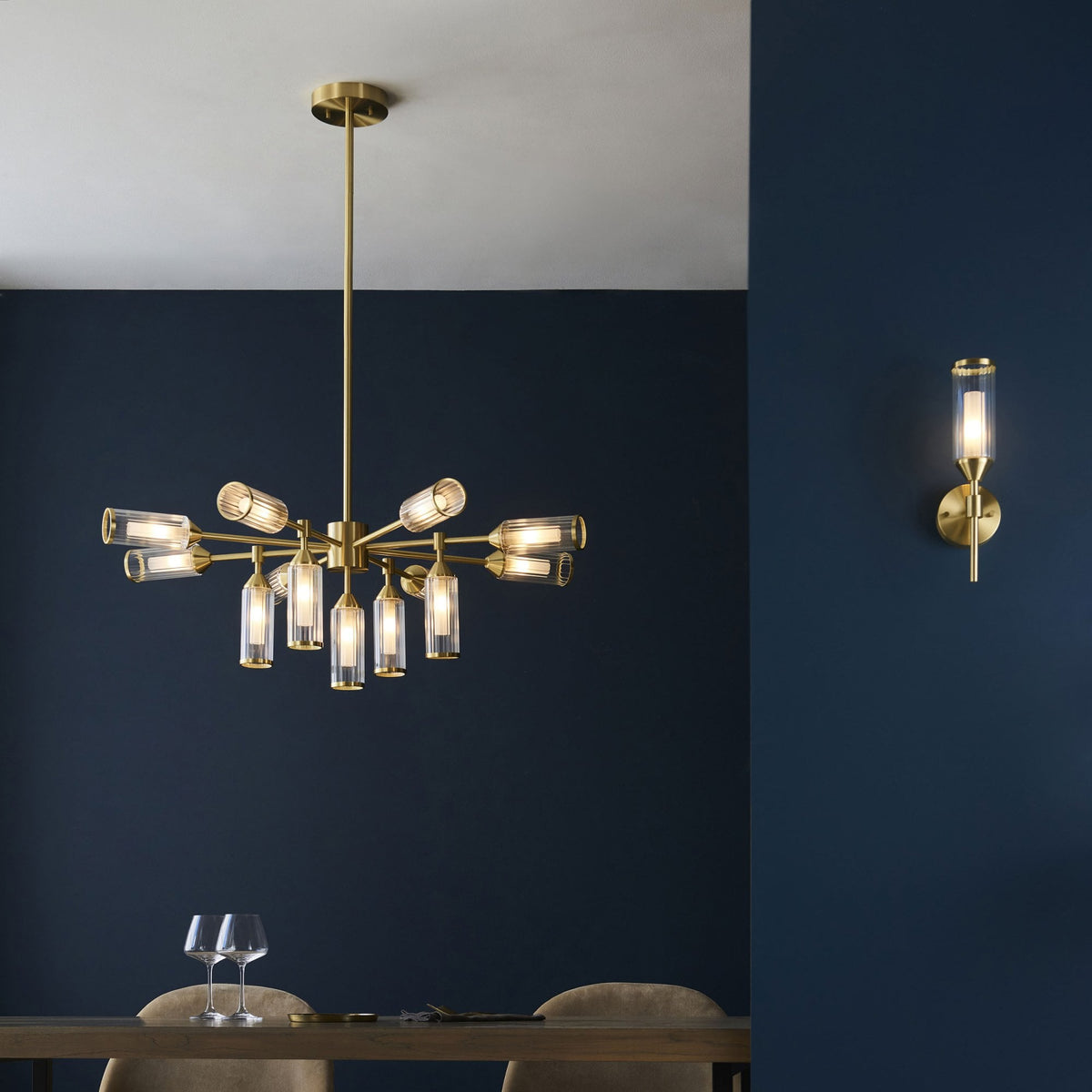 Gillingham One Arm Wall Light in Satin Brass