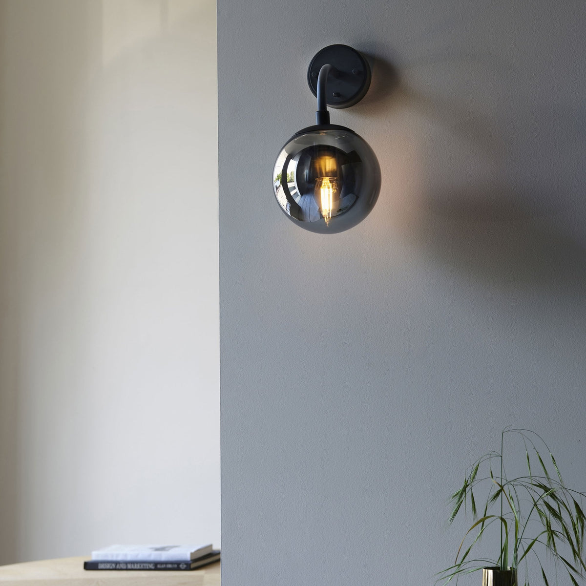 Overcombe Single Wall Light in Matt Black