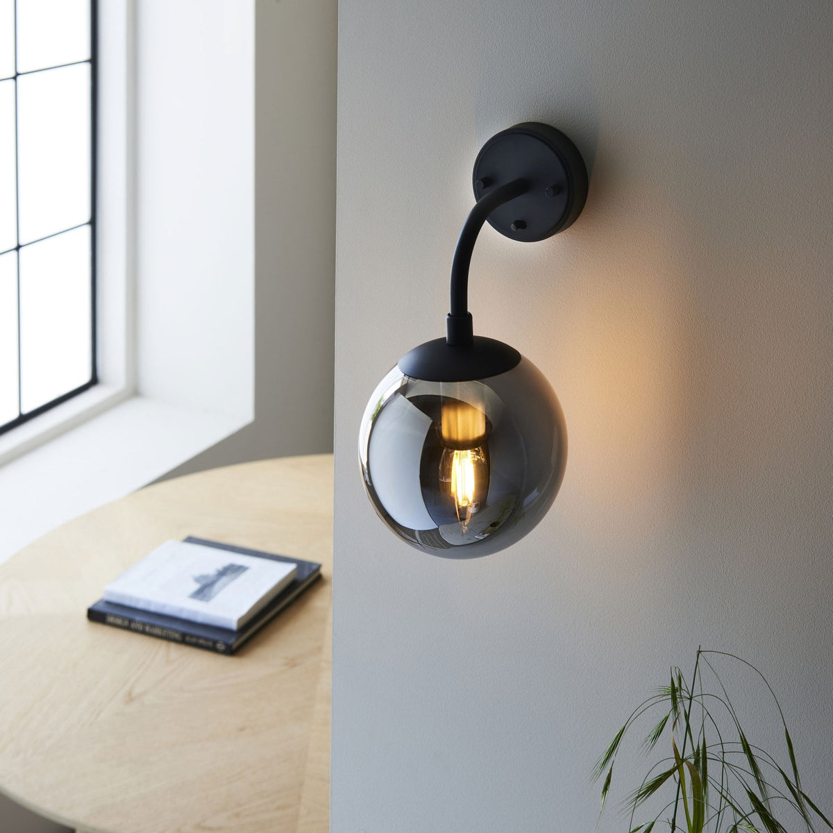 Overcombe Single Wall Light in Matt Black