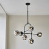 Overcombe Six Light Pendant in Matt Black