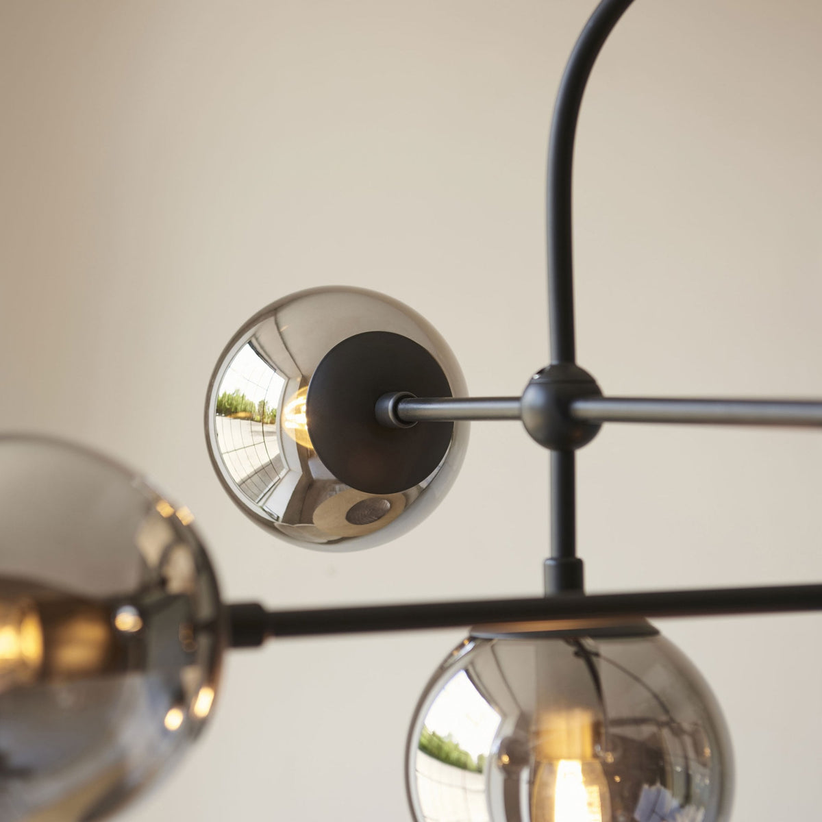 Overcombe Six Light Pendant in Matt Black