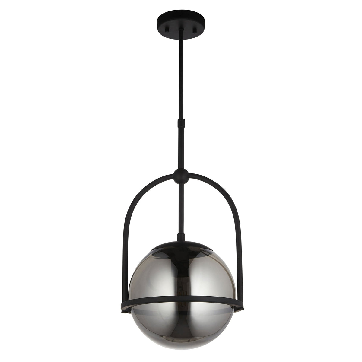 Overcombe Single Drop Pendant in Matt Black