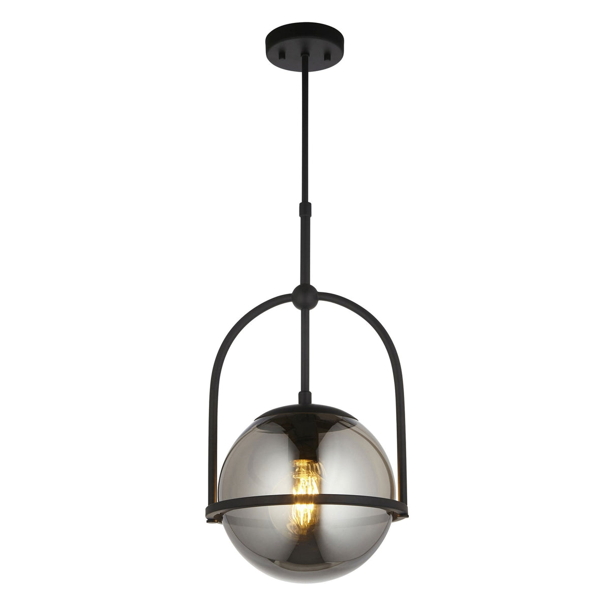 Overcombe Single Drop Pendant in Matt Black