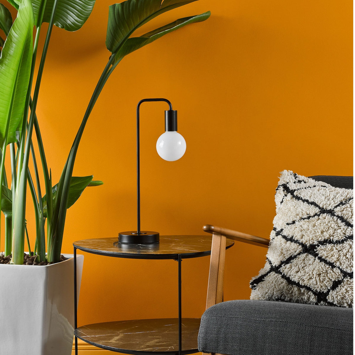Dena Table Lamp In Matt Black