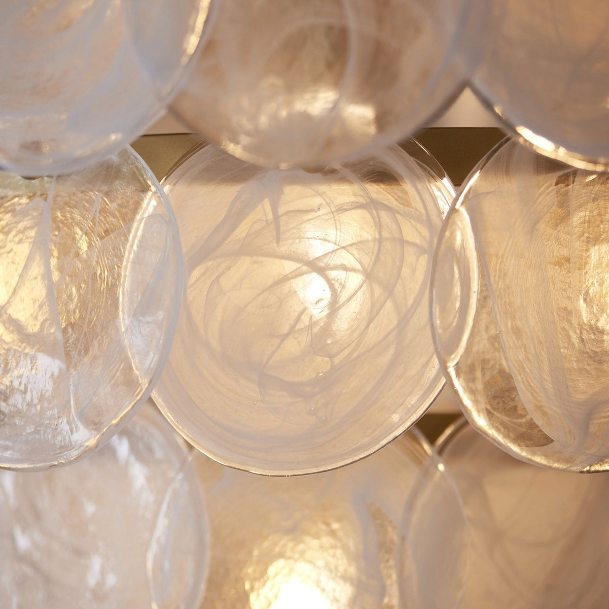 Sandford 9 Light Pendant with White and Clear Glass