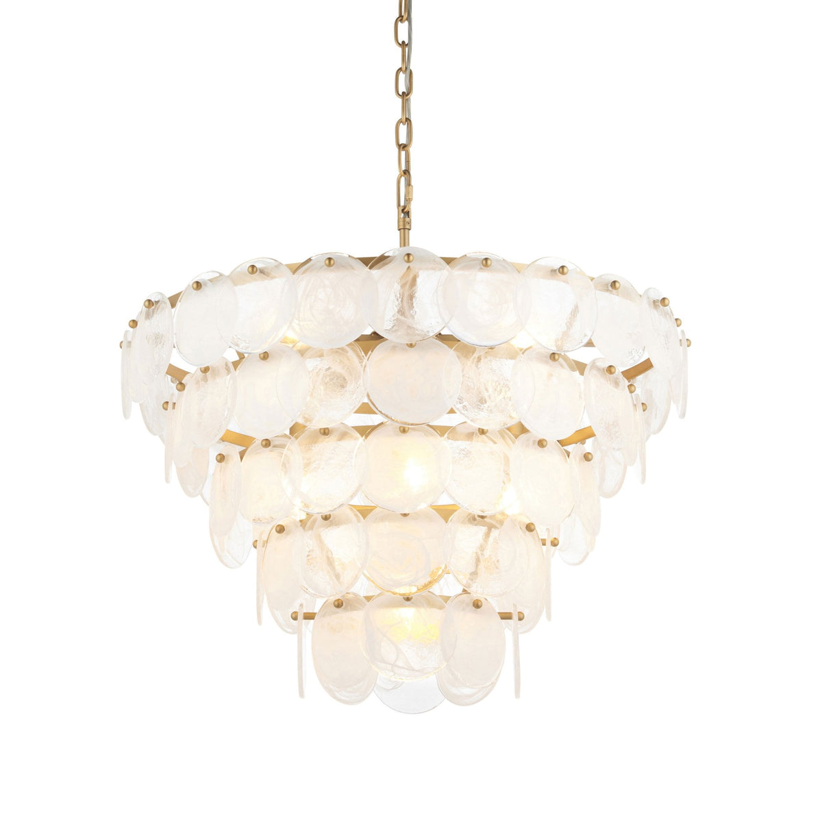 Sandford 9 Light Pendant with White and Clear Glass