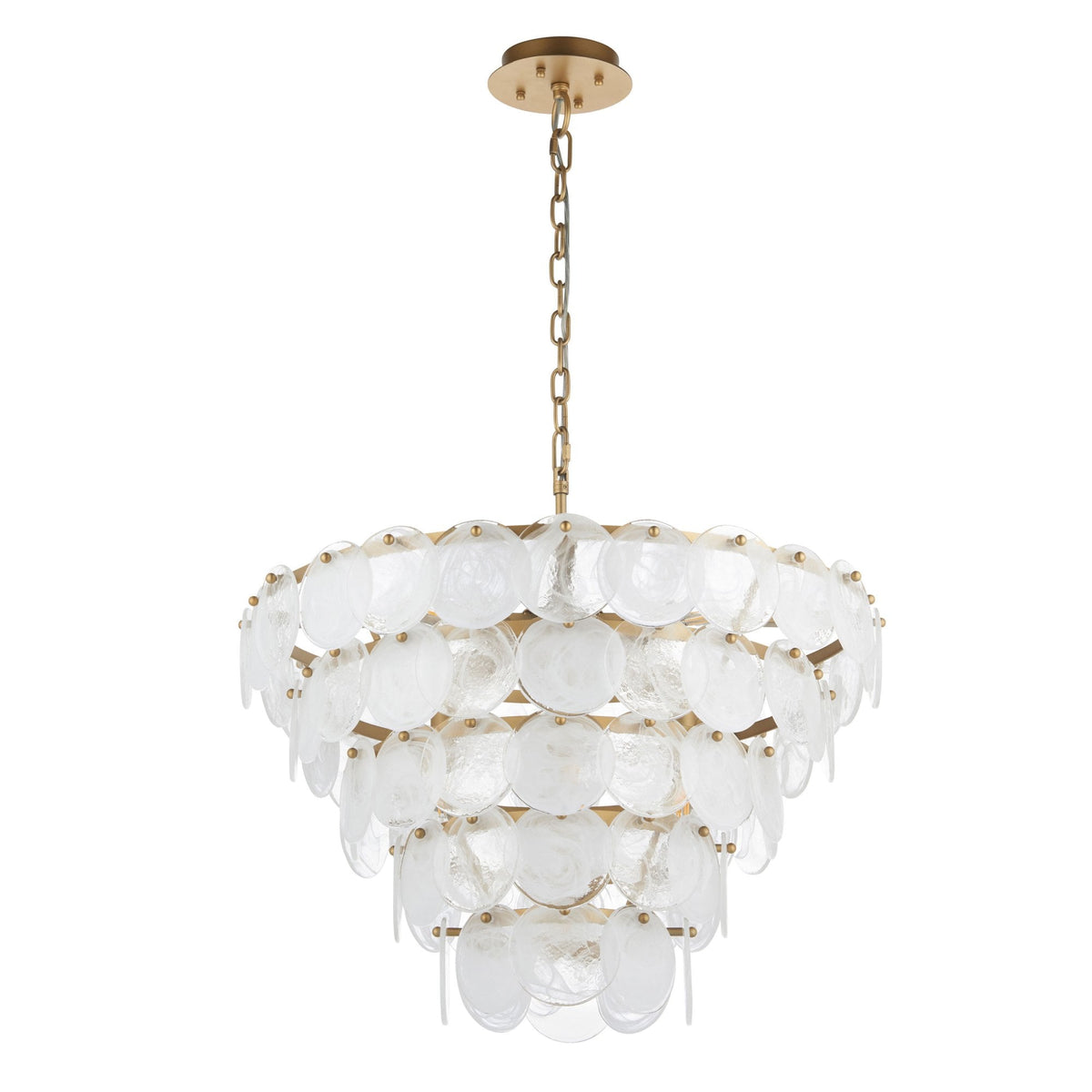 Sandford 9 Light Pendant with White and Clear Glass