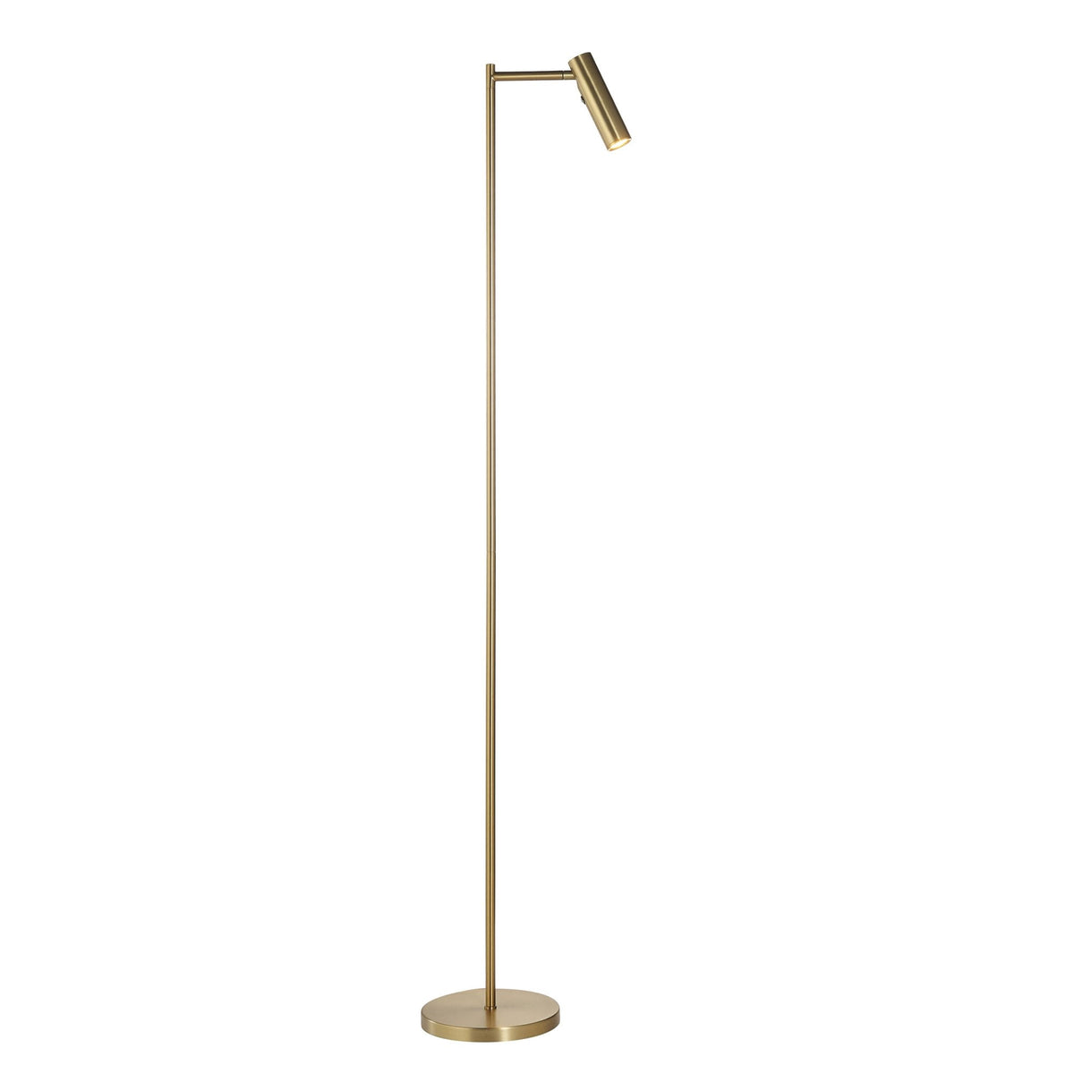 Dedicated Reader LED Task Floor Lamp in Warm Brass