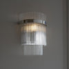 Marietta Wall Light in Polished Nickel with Clear Glass Rods