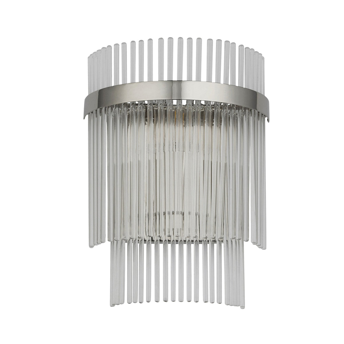 Marietta Wall Light in Polished Nickel with Clear Glass Rods