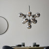 Oscar Eleven Light Pendant in Black with Smoked Mirror Glass Shades