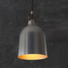 Lazenby Single Pendant in Aged Pewter with an Aged Copper Inner Shade