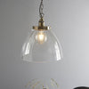 Hansen Grand Single Pendant in Antique Brass with Clear Glass Shade