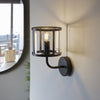 Hopton Wall Light in Matt Black & Clear Glass