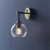 Allegra Wall Light in Bright Nickel with Twisted Glass Shade