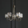 Berenice Five Light Pendant in Polished Nickel with Clear Cut Faceted Glass
