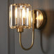 Berenice Wall Light in Antique Brass with Clear Cut Faceted Glass